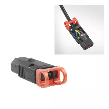 ACT C13 IEC Lock+ rewireable black, PA130100BK, C13, Black, Red, Female, Straight, Nylon, 1.5 mm²