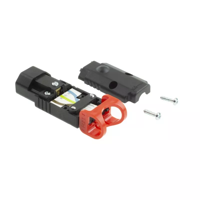 ACT C13 IEC Lock+ rewireable black, PA130100BK, C13, Black, Red, Female, Straight, Nylon, 1.5 mm²