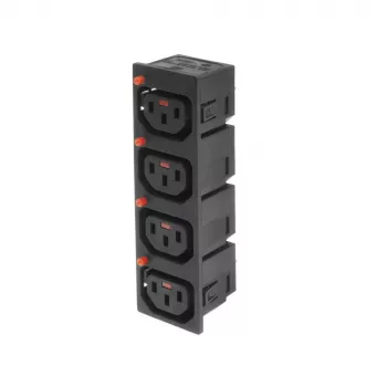 ACT C13 IEC Lock Net Entree (4x outlet) - black, PA135015BK4