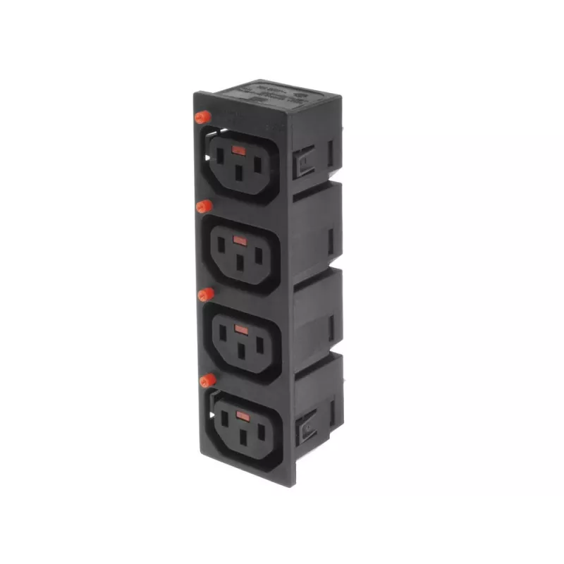 ACT C13 IEC Lock Net Entree (4x outlet) - black, PA135015BK4