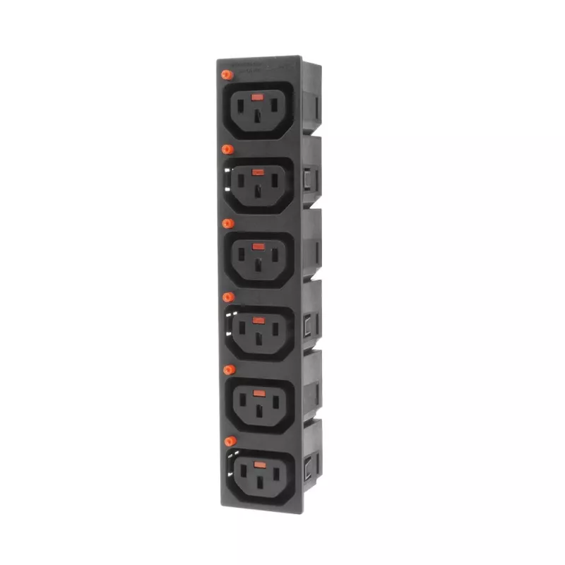 ACT C13 IEC Lock Net Entree (6x outlet) - black, PA135015BK6