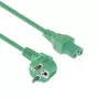 ACT Powercord mains connector CEE 7/7 male (angled) - C15 green 1.5 m
