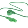 ACT Powercord mains connector CEE 7/7 male (angled) - C15 green 1.5 m