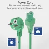 ACT Powercord mains connector CEE 7/7 male (angled) - C15 green 1.5 m