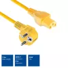 ACT Powercord mains connector CEE 7/7 male (angled) - C15 yellow 1.5 m