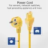ACT Powercord mains connector CEE 7/7 male (angled) - C15 yellow 1.5 m