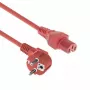 ACT Powercord mains connector CEE 7/7 male angled C15 red 1 m 250 V 10 A