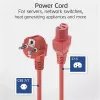 ACT Powercord mains connector CEE 7/7 male angled C15 red 2 m 250 V 10 A