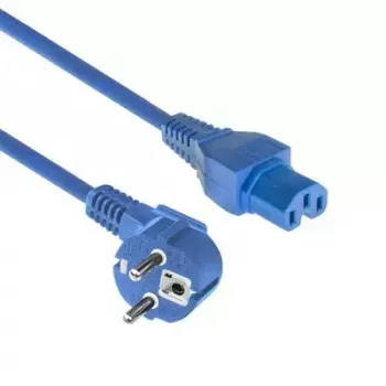 ACT Powercord mains connector CEE 7/7 male (angled) - C15 blue 1 m