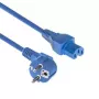 ACT Powercord mains connector CEE 7/7 male (angled) - C15 blue 1 m