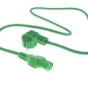 ACT Powercord mains connector CEE 7/7 male angled C15 green 2 m 250 V 10 A