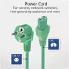 ACT Powercord mains connector CEE 7/7 male angled C15 green 2 m 250 V 10 A