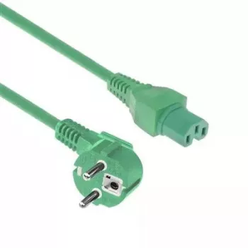 ACT Powercord mains connector CEE 7/7 male angled C15 green 2 m 250 V 10 A