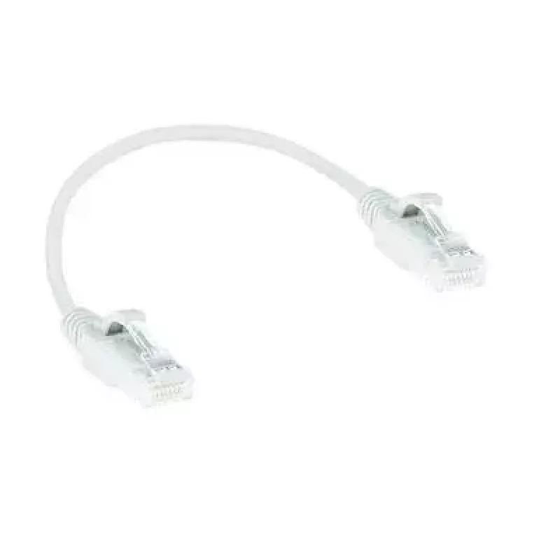 ACT White 0.5 meter LSZH U/UTP CAT6 datacenter slimline patch cable snagless with RJ45 connectors