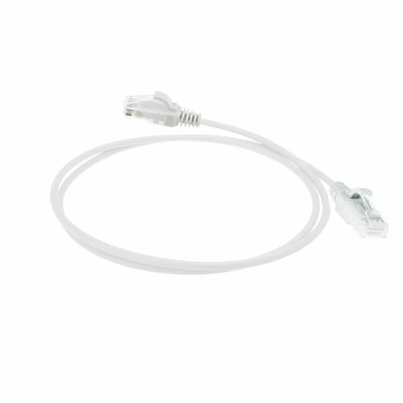 ACT White 7 meter LSZH U/UTP CAT6 datacenter slimline patch cable snagless with RJ45 connectors