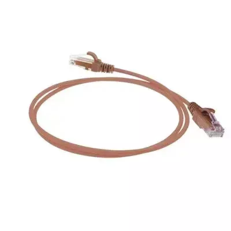 ACT Brown 2 meter LSZH U/UTP CAT6 datacenter slimline patch cable snagless with RJ45 connectors