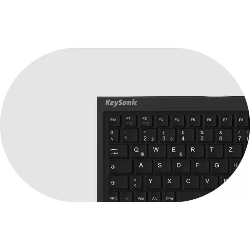 KeySonic ACK-3410 (UK) keyboard Home USB QWERTY UK English Black