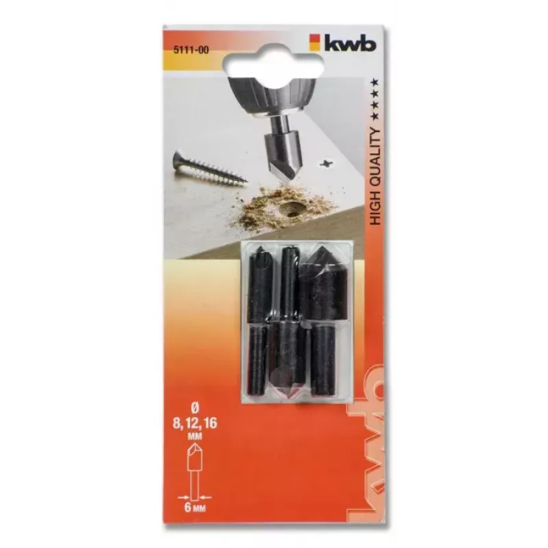 Countersink drill bit KWB 511100 3 pcs for Metal Wood