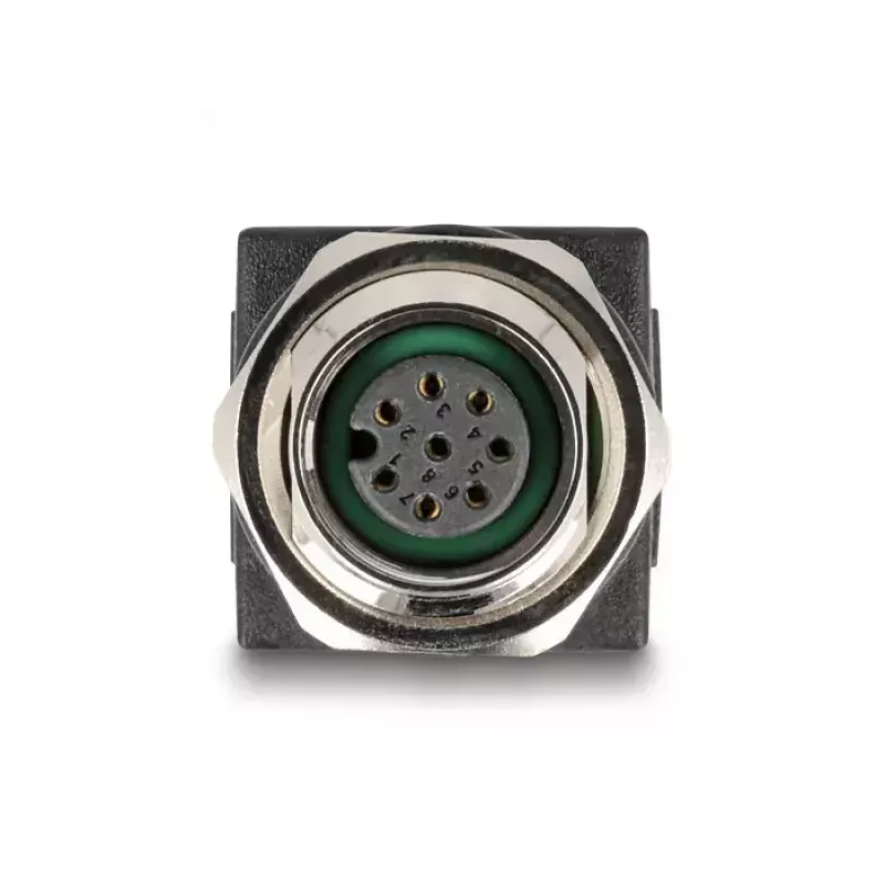DeLOCK M12 Adapter A-coded 8 pin female to RJ45 jack straight
