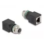 DeLOCK M12 Adapter A-coded 8 pin female to RJ45 jack straight