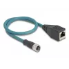 DeLOCK M12 Adapter Cable A-coded 8 pin female to RJ45 female 50 cm