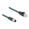 Network Cable DeLOCK M12 Adapter Cable A-coded 8 pin male to RJ45 male 50 cm