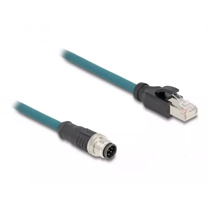 Network Cable DeLOCK M12 Adapter Cable A-coded 8 pin male to RJ45 male 50 cm