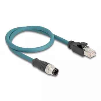 Network Cable DeLOCK M12 Adapter Cable A-coded 8 pin male to RJ45 male 50 cm