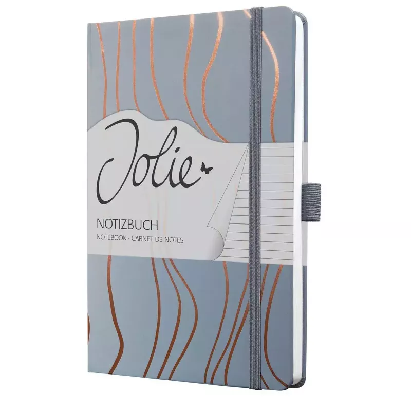 Writing Notebook Sigel Jolie JN351 A5 87 Sheets Gold Grey