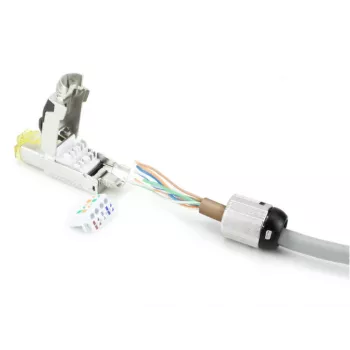 ACT Field termination plug RJ45 CAT6A shielded, toolless, 4PPoE 100W