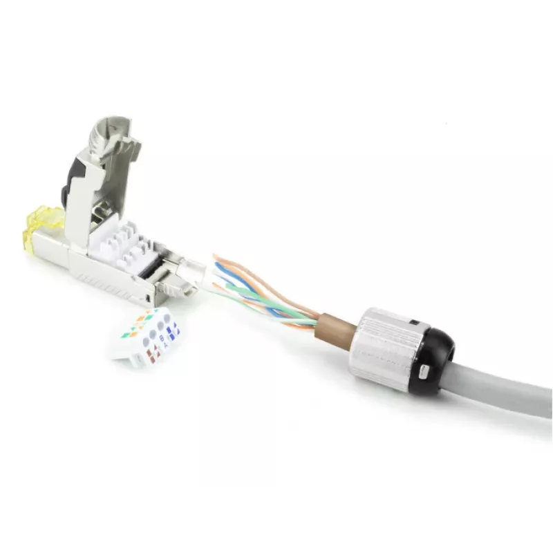 ACT Field termination plug RJ45 CAT6A shielded, toolless, 4PPoE 100W