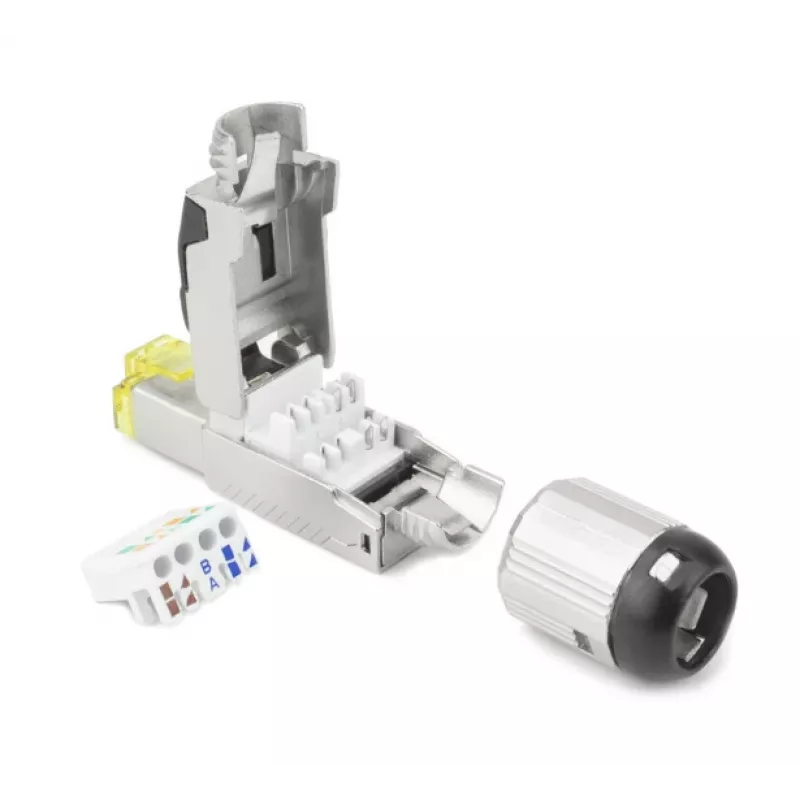 ACT Field termination plug RJ45 CAT6A shielded, toolless, 4PPoE 100W