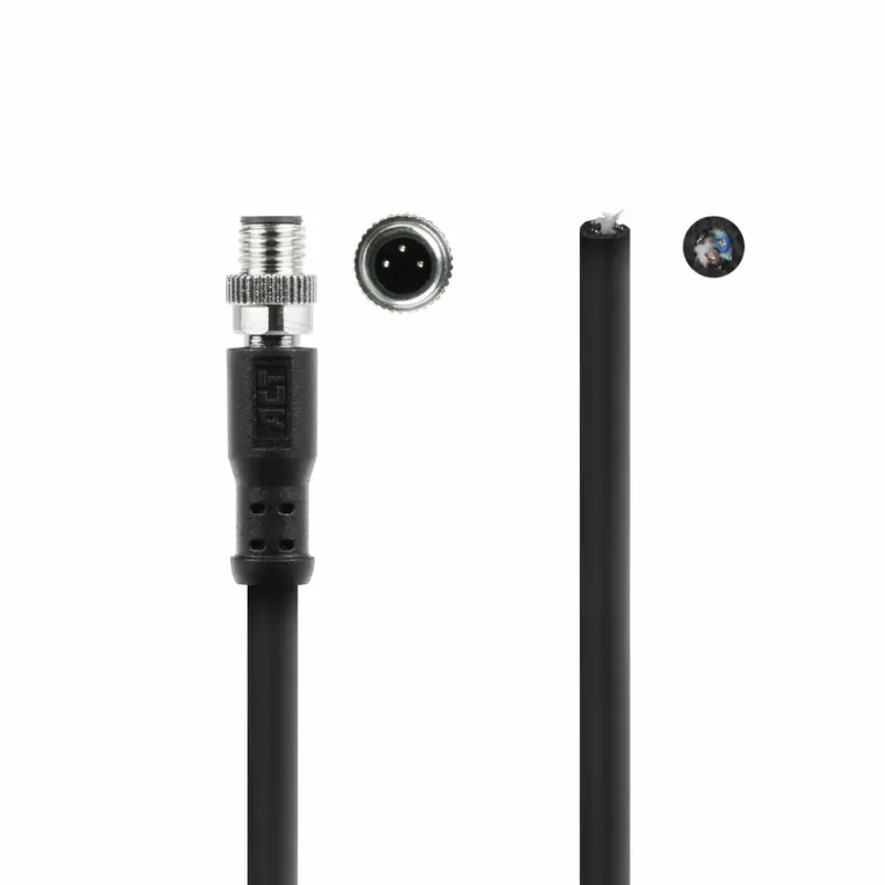 ACT Industrial 1.50 meters Sensor cable M8A 3-pin male to open end, Ultraflex Xtreme TPE cable, shielded