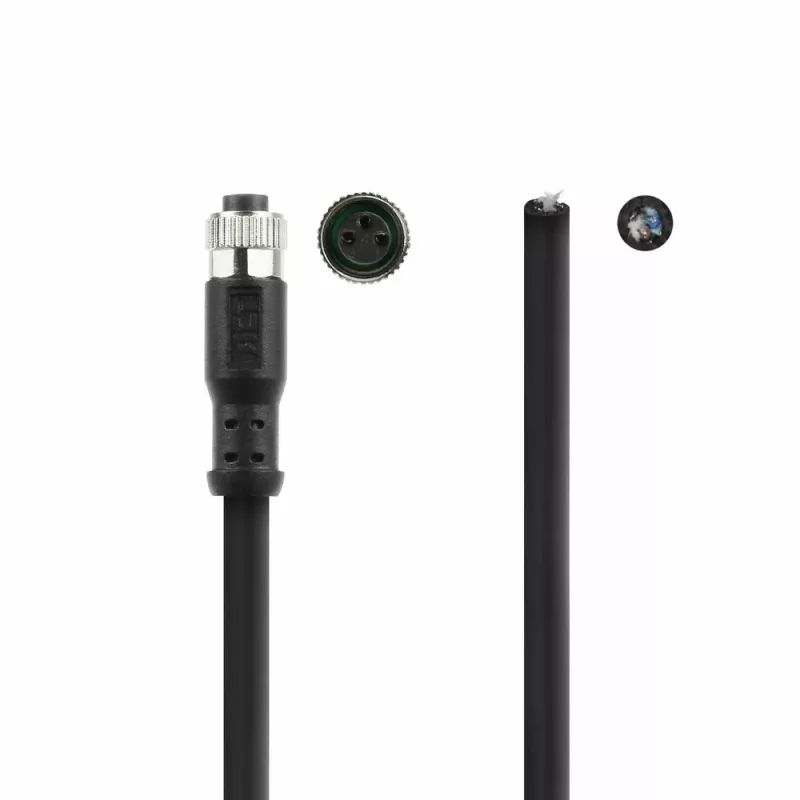 ACT Industrial 5.00 meters Sensor cable M8A 3-pin female to open end, Ultraflex Xtreme TPE cable, shielded