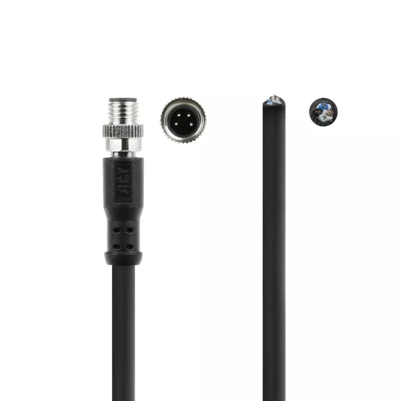 ACT Industrial 1.50 meters Sensor cable M8A 4-pin male to open end, Ultraflex Xtreme TPE cable, shielded