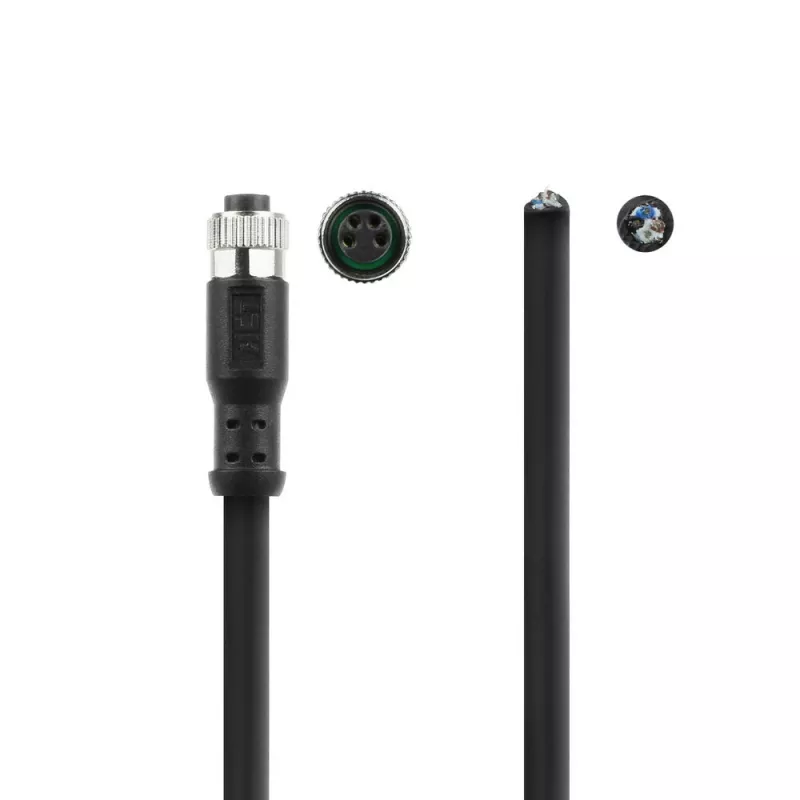 ACT Industrial 3.00 meters Sensor cable M8A 4-pin female to open end, Ultraflex Xtreme TPE cable, shielded