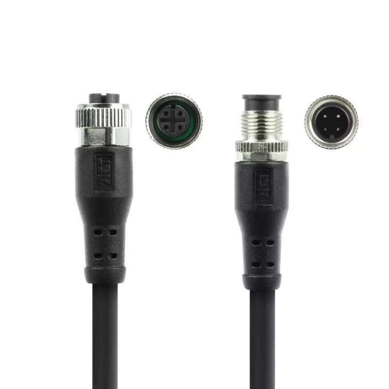 ACT Industrial 5.00 meters Sensor cable M12A 4-pin male to M12A 4-pin female, Superflex Xtreme TPE cable, shielded