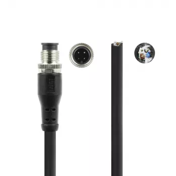 ACT Industrial 1.50 meters Sensor cable M12A 4-pin male to open end Superflex Xtreme TPE cable, shielded