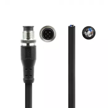 ACT Industrial 3.00 meters Sensor cable M12A 5-pin male to open end, Superflex Xtreme TPE cable, shielded