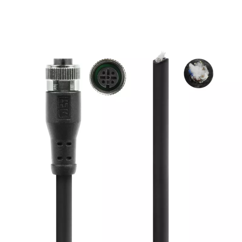 ACT Industrial 5.00 meters Sensor cable M12A 5-pin male to open end, Superflex Xtreme TPE cable, shielded