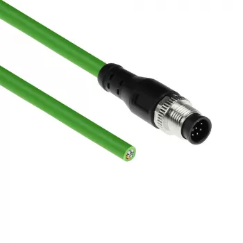 ACT Industrial 1.50 meters Sensor cable M12A 8-pin female to open end, Ultraflex TPE cable, shielded