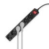 ACT Power strip with illuminated switch, 6 sockets, 3 m, black