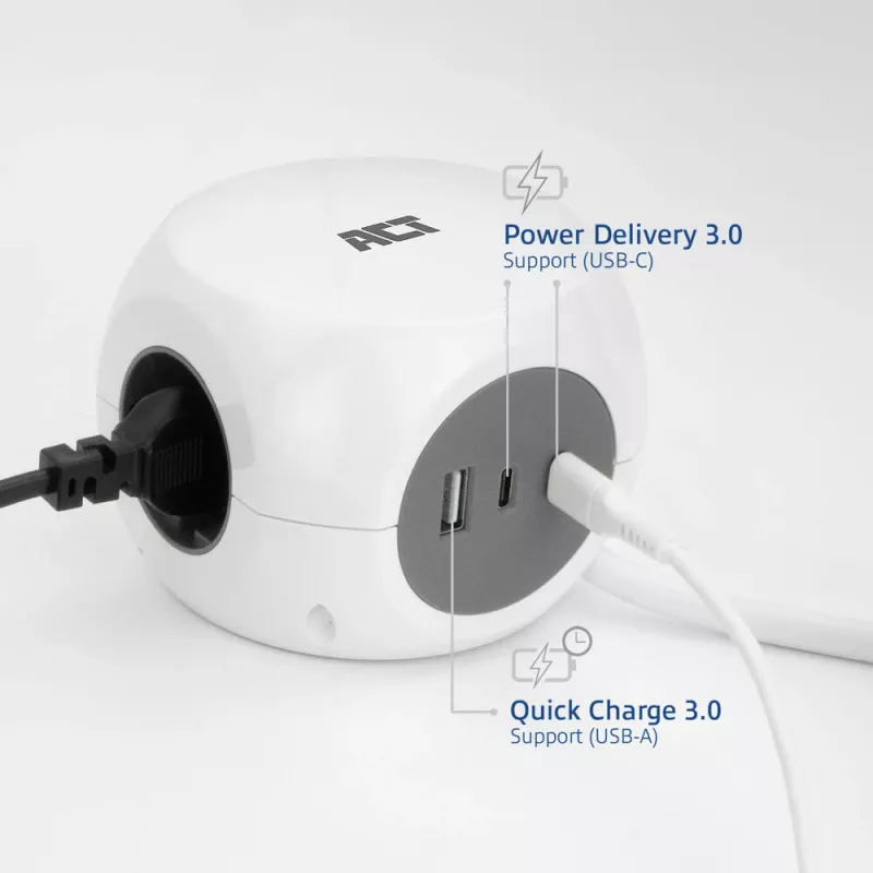 ACT AC2420 power extension 1.5 m 3 AC outlet(s) Indoor White