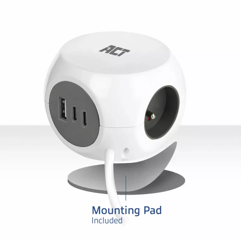 ACT AC2425 power extension 1.5 m 3 AC outlet(s) Indoor White