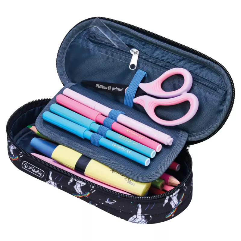 Herlitz Space Skater Soft Pencil Case Polyester Dark Blue White