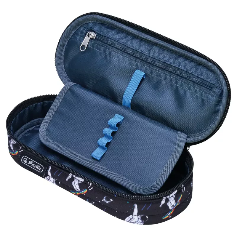 Herlitz Space Skater Soft Pencil Case Polyester Dark Blue White