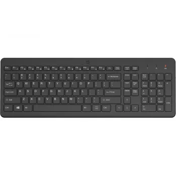 Wireless full-size membrane keyboard HP 220 — Black, RF 2.4 GHz, USB-A receiver, QWERTY, numeric keypad, AAA battery