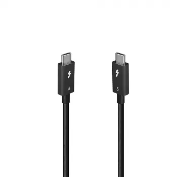 Lindy 1m Thunderbolt 5 Cable, 80Gbps, Passive, Male, Male, 1 m, 80 Gbit/s, Black, Nickel