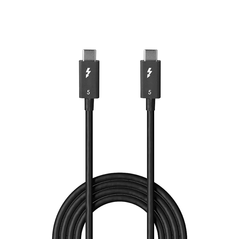 Lindy 1m Thunderbolt 5 Cable, 80Gbps, Passive, Male, Male, 1 m, 80 Gbit/s, Black, Nickel