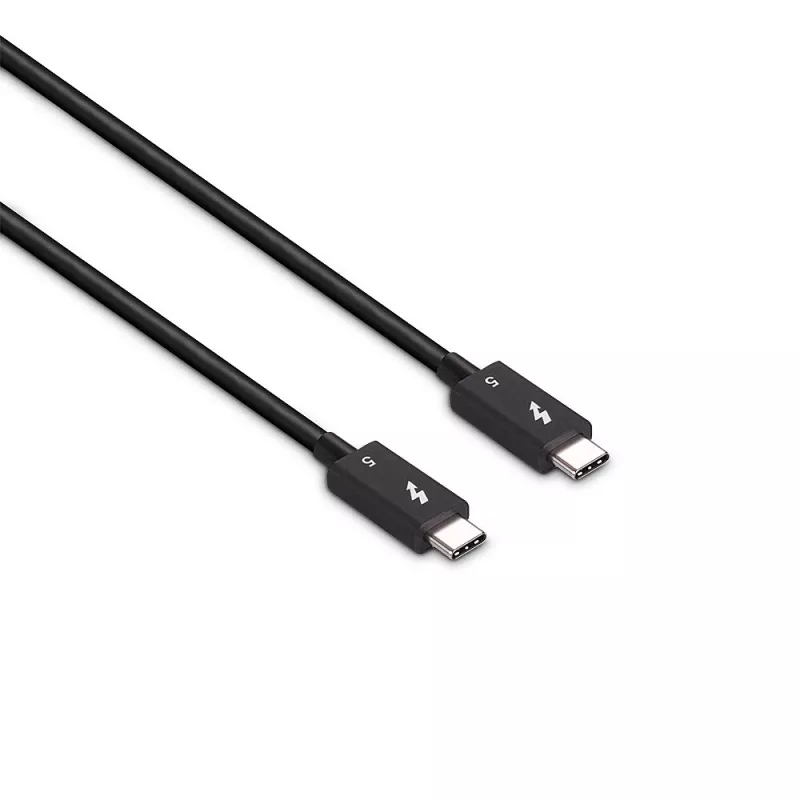 Lindy 1m Thunderbolt 5 Cable, 80Gbps, Passive, Male, Male, 1 m, 80 Gbit/s, Black, Nickel